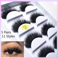 GLASSES580 SKONHED 5 Pairs แต่งตา ขนตาธรรมชาติ แฮนด์เมด 3D Faux Mink Lash Wispies Long Fluffy ขนตาปลอม ต่อขนตา