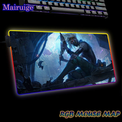 Akali RGB แผ่นรองเมาส์ขนาดใหญ่ XXL L Eague Of Legends M Ousepad แป้นพิมพ์พีซีอุปกรณ์เล่นเกมโต๊ะเสื่อ Gamer คอมพิวเตอร์ไฟ LED เสื่อ