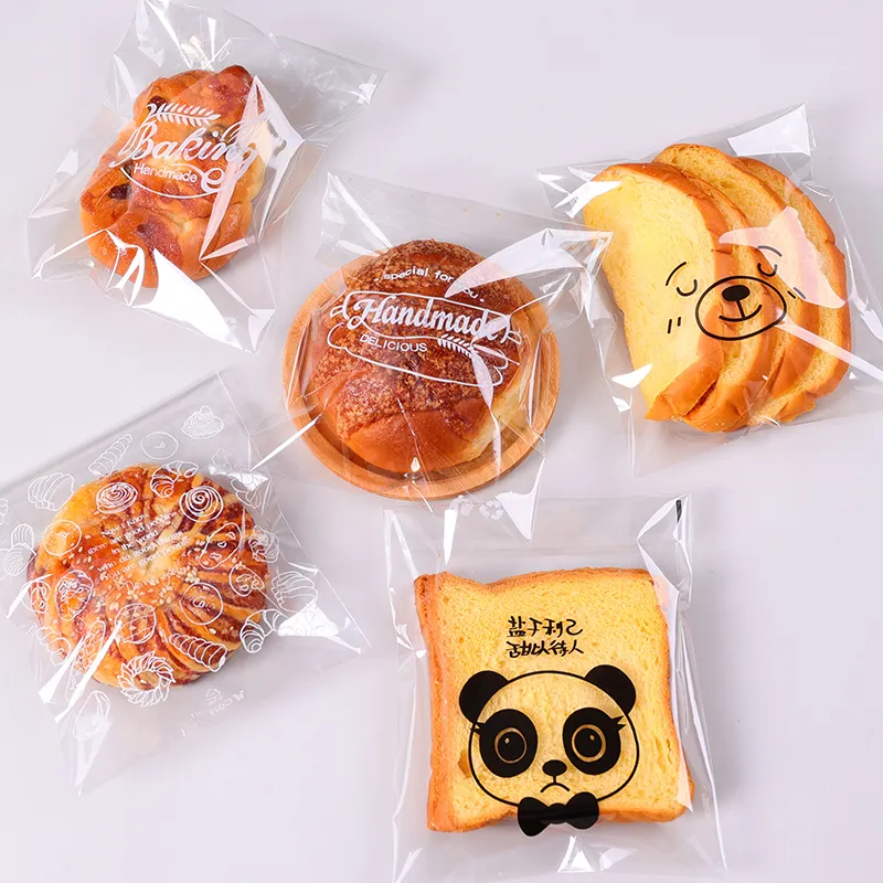 100pcs Clear Plastic Bags For Bread, Cake And Toast, Bakery