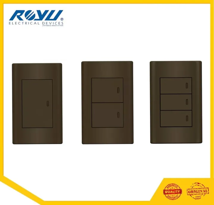 ROYU Plano Series Dark Gray 3 Gang Switch Set 1 2 3 Gang /3Way Switch Sets ( MD511 , MD502