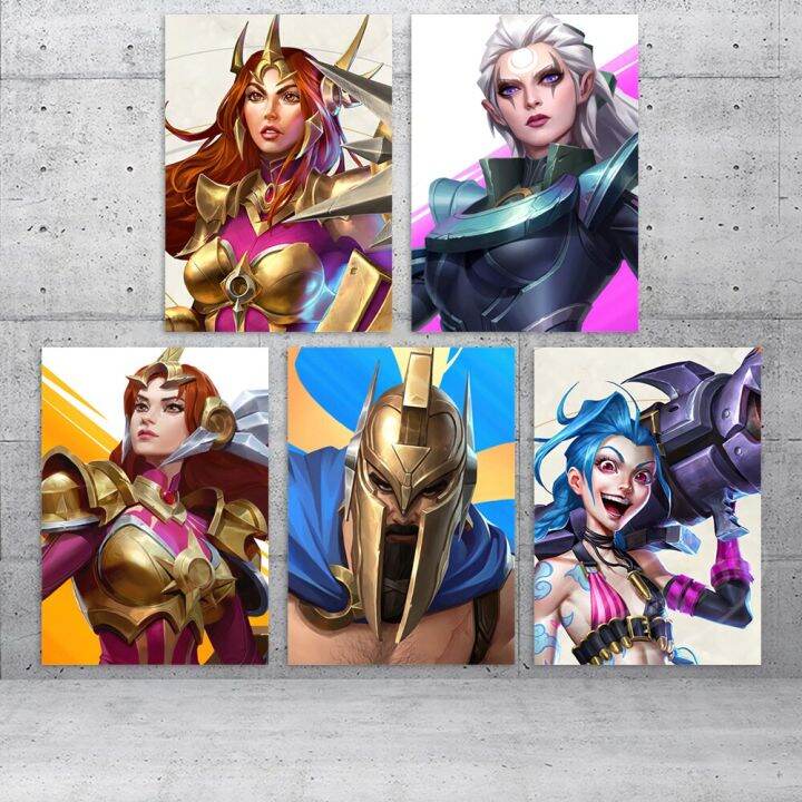 modern-league-of-legends-wall-art-ผ้าใบพิมพ์-teemo-bard-amp-thresh-โปสเตอร์สำหรับตกแต่งบ้าน-เกมแรงบันดาลใจห้องนั่งเล่นงานศิลปะ