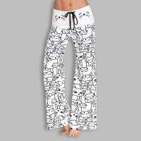 Korean Fashion Harajuku Y2k Pants Casual Cat Print Sweatpants Loosen Drawstring Trousers Joggers Women Clothing брюки женские