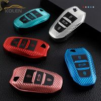 ❏◊✽ Carbon Fiber TPU Car Smart Key Case Cover For Peugeot 308 3008 508 5008 408 4008 208 301 407 For Citroen C4 C6 C3-XR Picasso DS