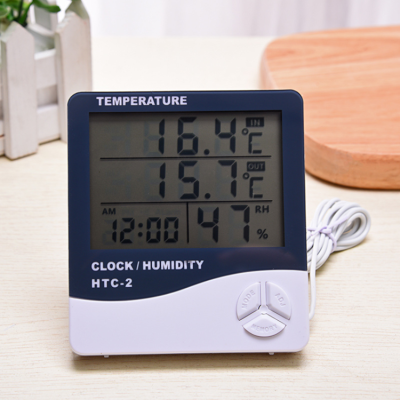2in1 เครื่องวัดอุณหภูมิ &amp; ความชื้น เทอร์โมมิเตอร์ มีสาย HTC-2 (สีขาว) เครื่องวัดความชื้น เครื่องวัดอุณหภูมิดิจิตอล