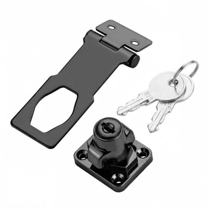 Keyed Lock Twist Knob Locking Hasp And Staple For Small Door Counter