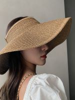 ☼ CZ/Original holiday seaside straw hat weaving new beach hat net red sunshade sunscreen empty top hat female summer