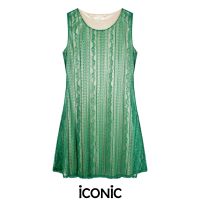 iCONiC GREEN LACE NUDE DRESS #6961 ชุดเดรส ผ้าลูกไม้ยืด สีเขียว อก34" เอว28" ยาว33" เดรสแฟชั่น เดรสออกงาน เดรสสั้น เดรสทำงาน เดรสงานแต่ง เดรสไฮโซ เดรสหรู