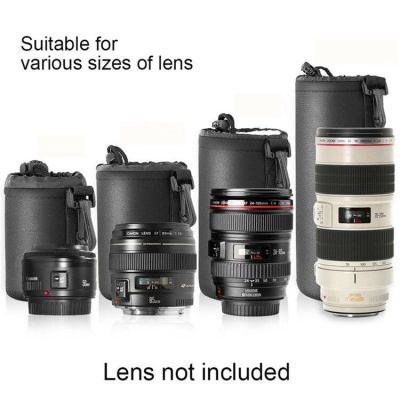 กระเป๋าหูรูดเลนส์กล้องกันน้ำที่มีขนาด S M L XL สำหรับกล้อง Canon Nikon DSLR ฟิลเตอร์เลนส์ใต้น้ำพร้อมตะขอ