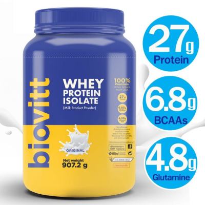 ￼ส่งฟรี [รวมเซ็ตรสนมจืด] Biovitt Whey Protein Isolate เวย์โปรตีน ไอโซเลท เสริมกล้ามเนื้อ สูตรลีนไขมันไม่เติมน้ำตาล