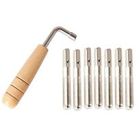 7Pcs Tuning Pins with L-Shape Tuning Wrench for Lyre Harp Strings and Other Primitive Stringed Instruments