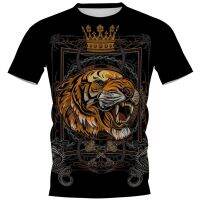 2023 In stock  Short-sleeved T-shirt 3D Domineering Tiger Series Loose Casual Short-sleeved Round Neck T-shirt Korean Version Top，Contact the seller to personalize the name and logo