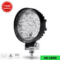 27W Work Light 4D Projector Lens Round Led Lamp Fog Lamp DRL 6500K White Light For Offroad Car Boat Truck