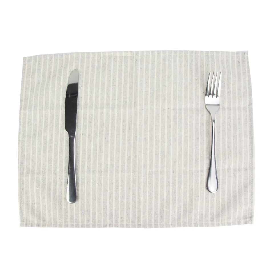 Set of 12 Plain Striped 30 x 40cm cloth Napkins cotton dinner table fabric  placemats 6 colors for Events & Home Use