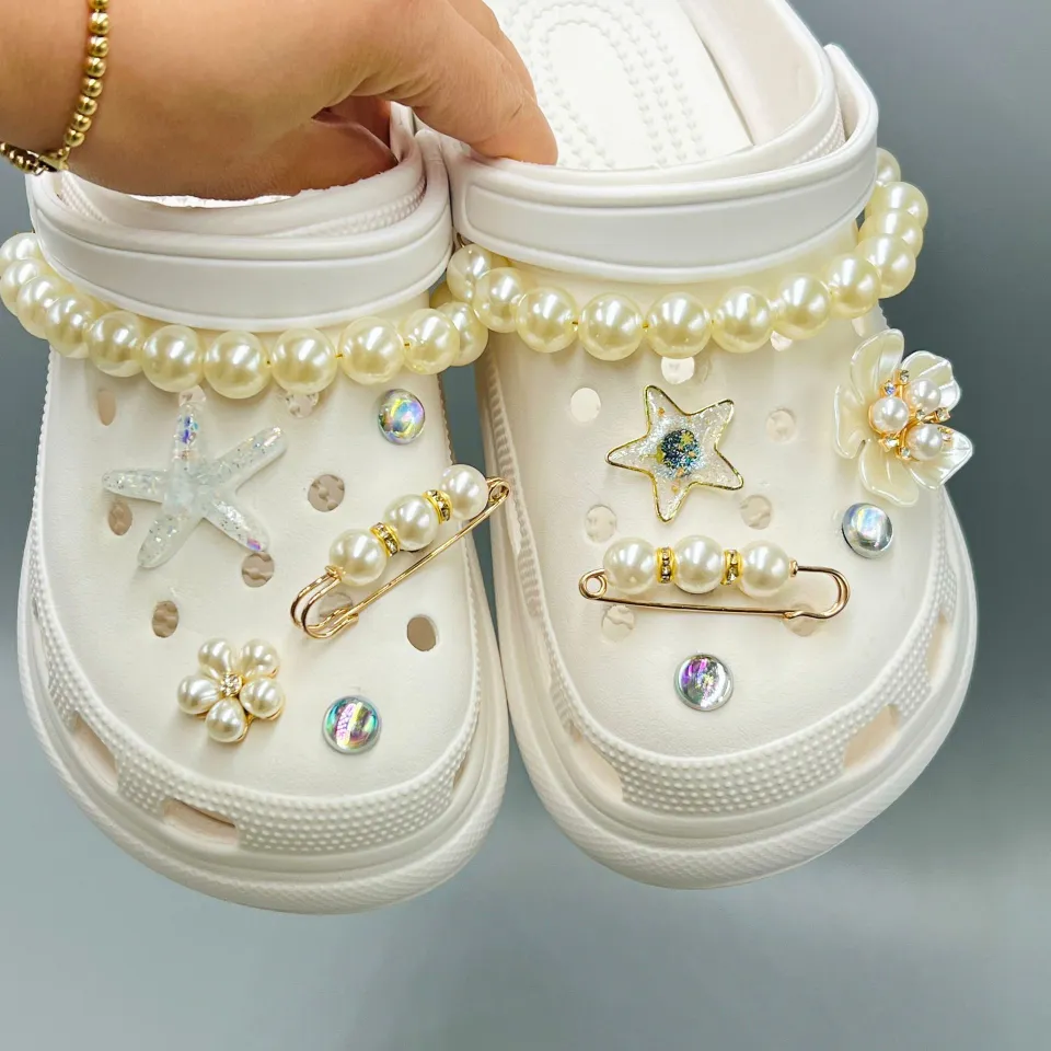 Flower Shoe Charms For Croc Bling Shoe Decor With Chains For Girls