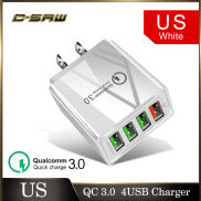 C-SAW 33W QC 3.0 Sạc Nhanh USB Bộ Sạc 4 Cổng Bộ Sạc Nhanh US Tiêu Chuẩn