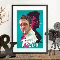 Fight Club ภาพพิมพ์วินเทจภาพยนตร์ภาพวาดโปสเตอร์ผ้าใบภาพยนตร์ของขวัญคนรักแว่นวีดีโอโรงละครโรงภาพยนตร์ภาพตกแต่งบ้านศิลปะบนผนัง