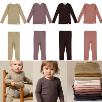 Kids Clothes Set 2021 New Autumn Marmar Girls Boutique Outfits Boys Long Sleeve T-shirt Baby Pants Leggings Basic Solid Pajamas