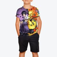 Naruto Japanese Anime Print Kids Summer Boys Round Neck T-Shirt Casual Shirt Top Short Sleeves