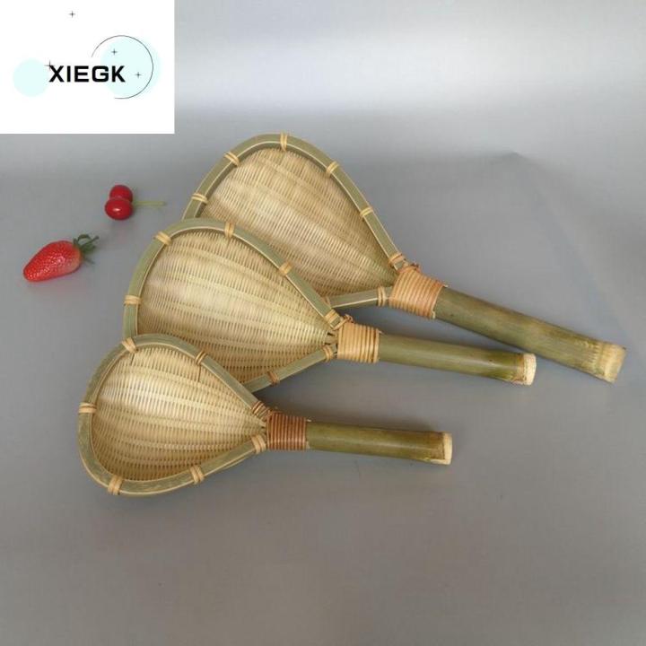 xiegk-สีเขียว-ช้อนข้าว-ของใช้ในครัวเรือน-ผลิตภัณฑ์จากไม้ไผ่-กระชอนข้าว-กระชอนไม้ไผ่-ตะกร้าไม้ไผ่-ช้อนระบายน้ำ