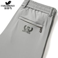 COD ❁⊕ qafh47 Fuguiniao genuine ice silk thin pants mens summer mens casual straight trousers loose large size sports mens trousers 7.2