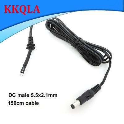 QKKQLA Power Adapter supply Cord DC Male Plug 2pin DC wire Cable 5.5*2.1mm Output 20awg for cctv camera laptop charger 150cm repair