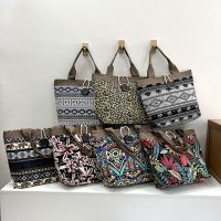 New Style Ethnic Ladies Handbag Fashionable Unique Pattern Canvas Womens Bag Shoulder All-Match Shopping Female 【AUG】