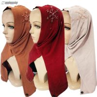 【YF】 Muslim Women Hijab Cap Beaded Floral Headscarf Instant Shawls Arab Prayer armia Hat Khimar Headwrap Ramadan Accessories