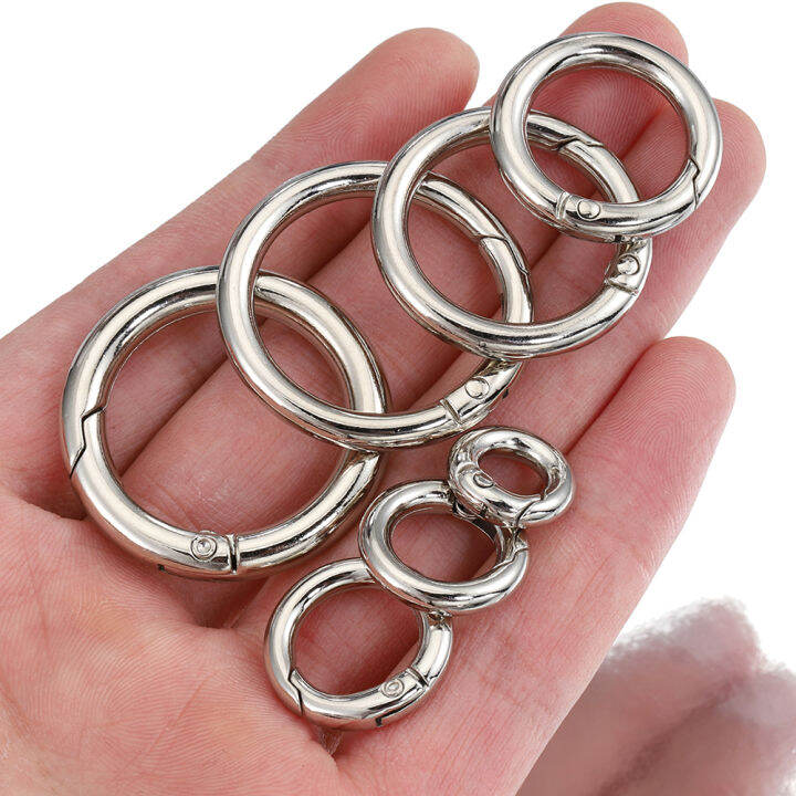 5-10pcs-ฤดูใบไม้ผลิ-clasp-พวงกุญแจแหวนเหล็กสีเปิดรอบ-carabiner-hook-buckle-กระเป๋า-chain-chain-สำหรับเครื่องประดับ-diy-ทำ-jieloe