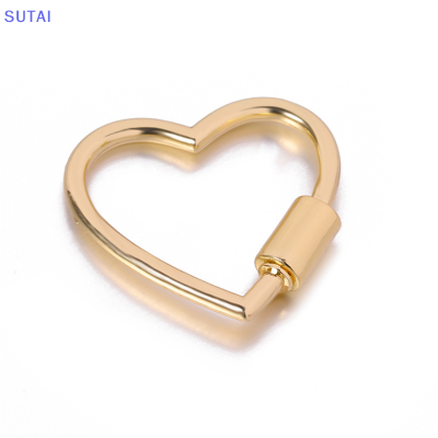 💖【Lowest price】SUTAI ห่วงเปิดสปริงรูปหัวใจสำหรับประตูคลิปหนีบพวงกุญแจอุปกรณ์เสริมแบบทำมือ