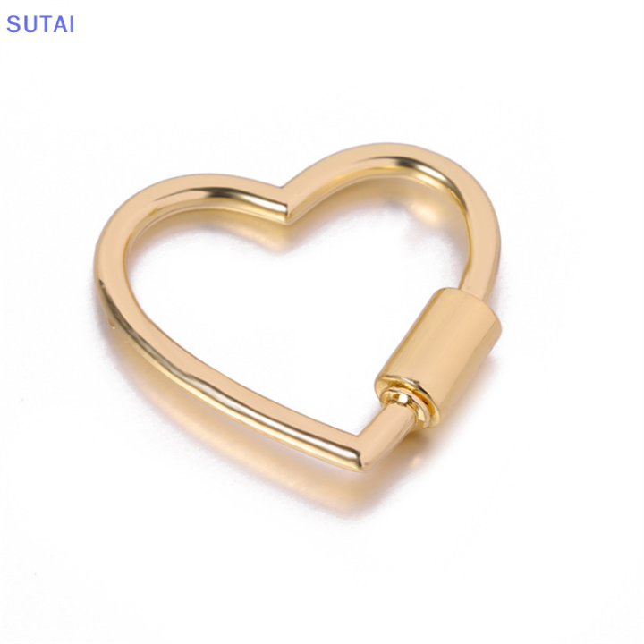 lowest-price-sutai-ห่วงเปิดสปริงรูปหัวใจสำหรับประตูคลิปหนีบพวงกุญแจอุปกรณ์เสริมแบบทำมือ