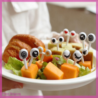 Manao 10ชิ้น/เซ็ต MINI plugs CUTE Cartoon Eyes Kawaii อาหารกลางวัน Bento BOX อาหารผลไม้ส้อม