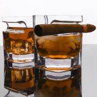 Ultra Clear Crystal Whiskey Glass Cup Wine Brandy Liquor Beer Water Thicken Square Wine Glass For Home Bar Party