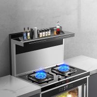 【CW】 Silicone Stove Top Shelf Magnetic Over Oven Spice Rack With Partition And Perimeter Fen