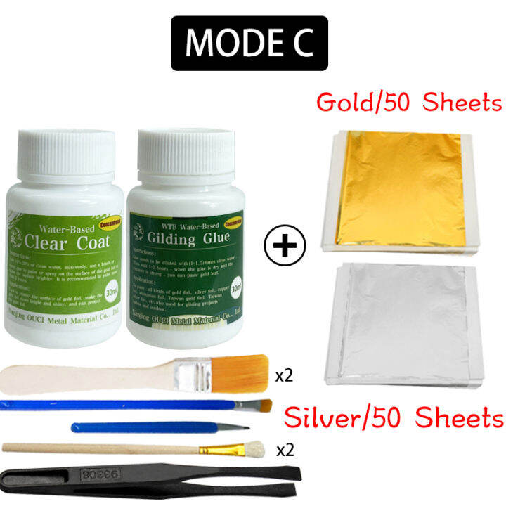 Gilding Glue Gold Foil Sheets for Arts Craft Paper Powder Gold Leaf