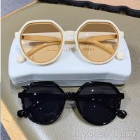 【hot】✈◐✘  Fashion Luxury Brand All-match Trend Sunglasses Personalized Round Frame Ins Color Big