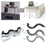 Square Round Office Meeting Table Working PC Desk Cable Organizer Snake Wire Management Floor