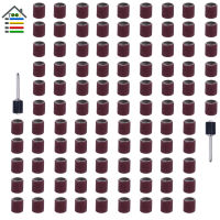 New 100pc 3/8"/9.5mm Drum Sanding Sander Bands 2 Rubber Mandrels Fit Dremel Abrasive Nail Drill Rotary tools Cleaning Tools