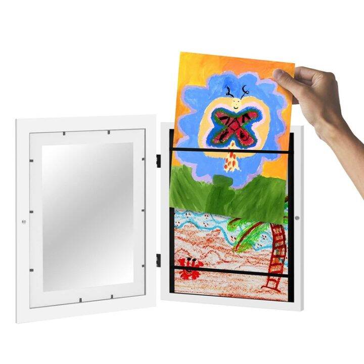 new-hot-sale-wooden-oil-painting-storage-box-childrens-flip-cover-photo-frame-photo-frame-childrens-art-picture-frame