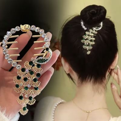 Korean version of temperament elegant fashion all-match diamond-encrusted meatball buckle plate hairpin exquisite headwear