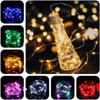 1M/2M LED String Fairy Lights Garland Decorative Light Copper Wire CR2032 Battery Operated Christmas Wedding Party Decoration