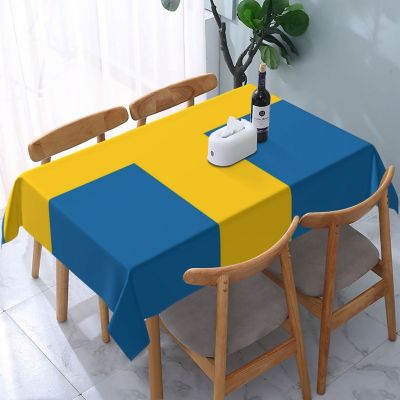 Flag Of Sweden Rectangular Table Cloth Coffee Table Cover Tablecloth for Home Wedding Party Decorate Waterproof