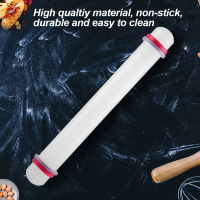 9in Non Stick พลาสติก Rolling Pin พร้อมแหวน Fondant Cake Cookie Dough Roller Baking Tool