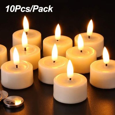 10Pcs Flashing LED Candle Battery Powered Fake Tea Light Flameless Candles Outdoor Garden Birthday Wedding Party Home Decoration