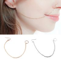 Ear Hook Nose Ring Body Jewelry Tassel Chain Link Nose Piercing Body Puncture Nostril Piercing for Women Body jewellery