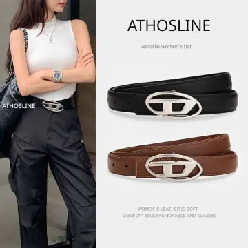 2023 Design Slim Belts for Women Plain Real Cow Leather Jean Belt