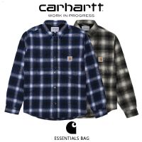 CARHARTT WIP LASHLEY เสื้อโค้ทขนแกะเสื้อเชิ้ตลายสก๊อตเสื้อกันหนาวเรียบง่าย