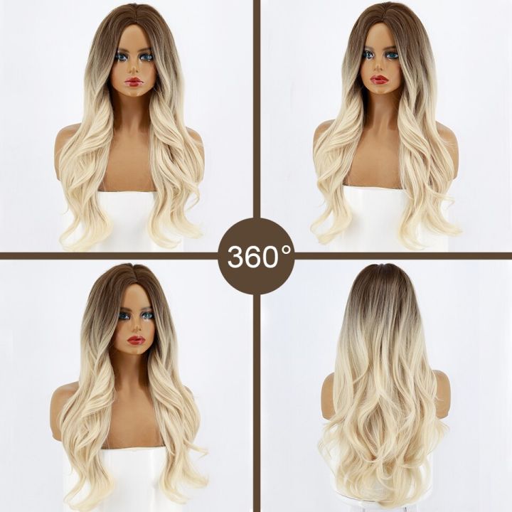 ombre-brown-light-blonde-platinum-long-wavy-middle-part-hair-wig-cosplay-natural-heat-resistant-synthetic-wig-for-women