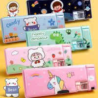 Cartoon Stationery Box With Pencil Sharpener Plastic Pencil Case School Storage Box Kid Cute Pen Case Student Pencil Box Gifts Pencil Cases Boxes