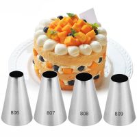 【hot】 1-4pcs Large Round Icing Piping Nozzles Cakes Decorating Pastry Tips Baking Confectionery 806 807 808 809 !