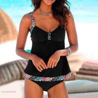 CL✿✿ Womens Tankini Set Floral Printed Summer Beach Push Up Bathing Swimming